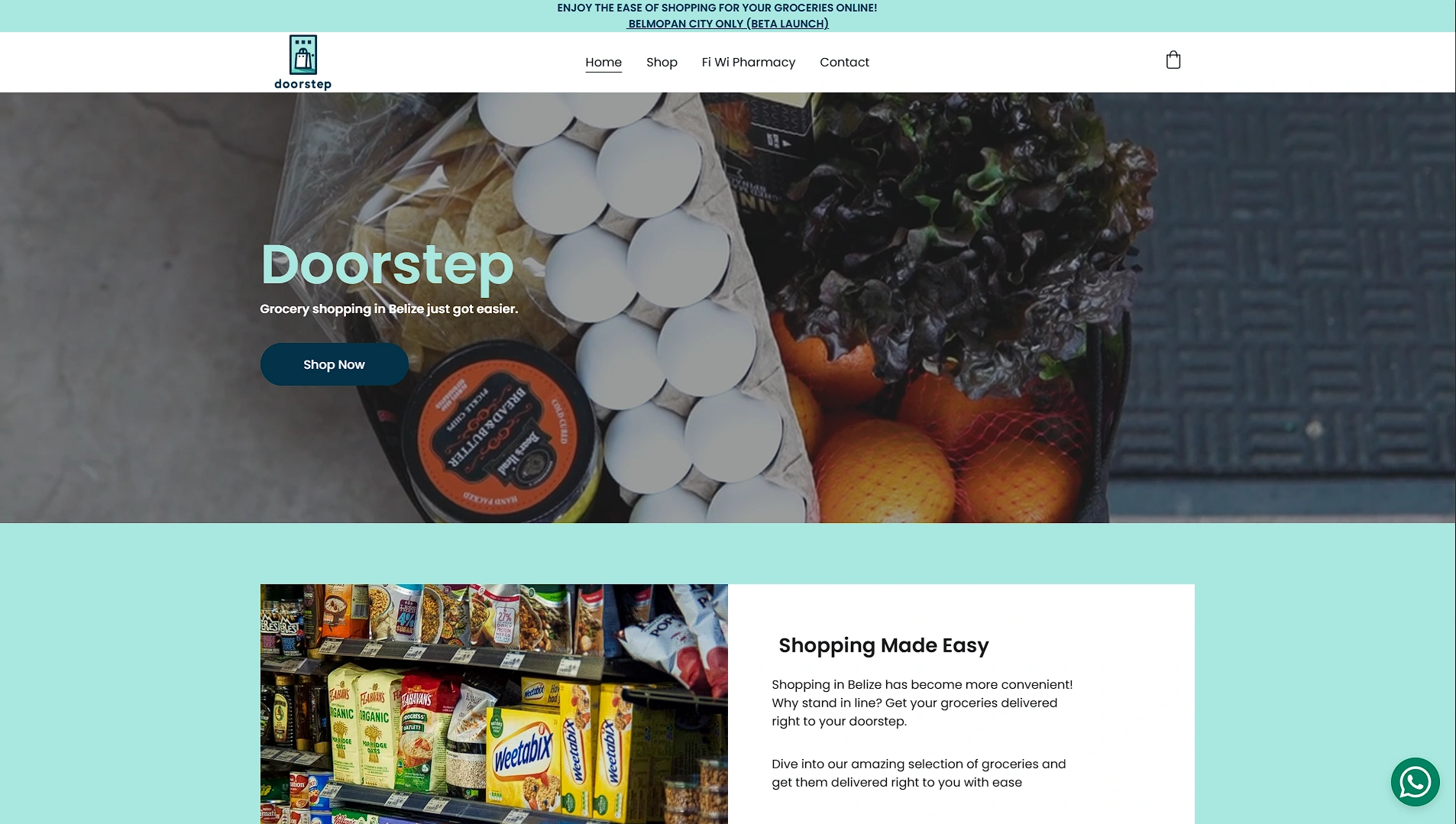 Doorstep Belize homepage preview